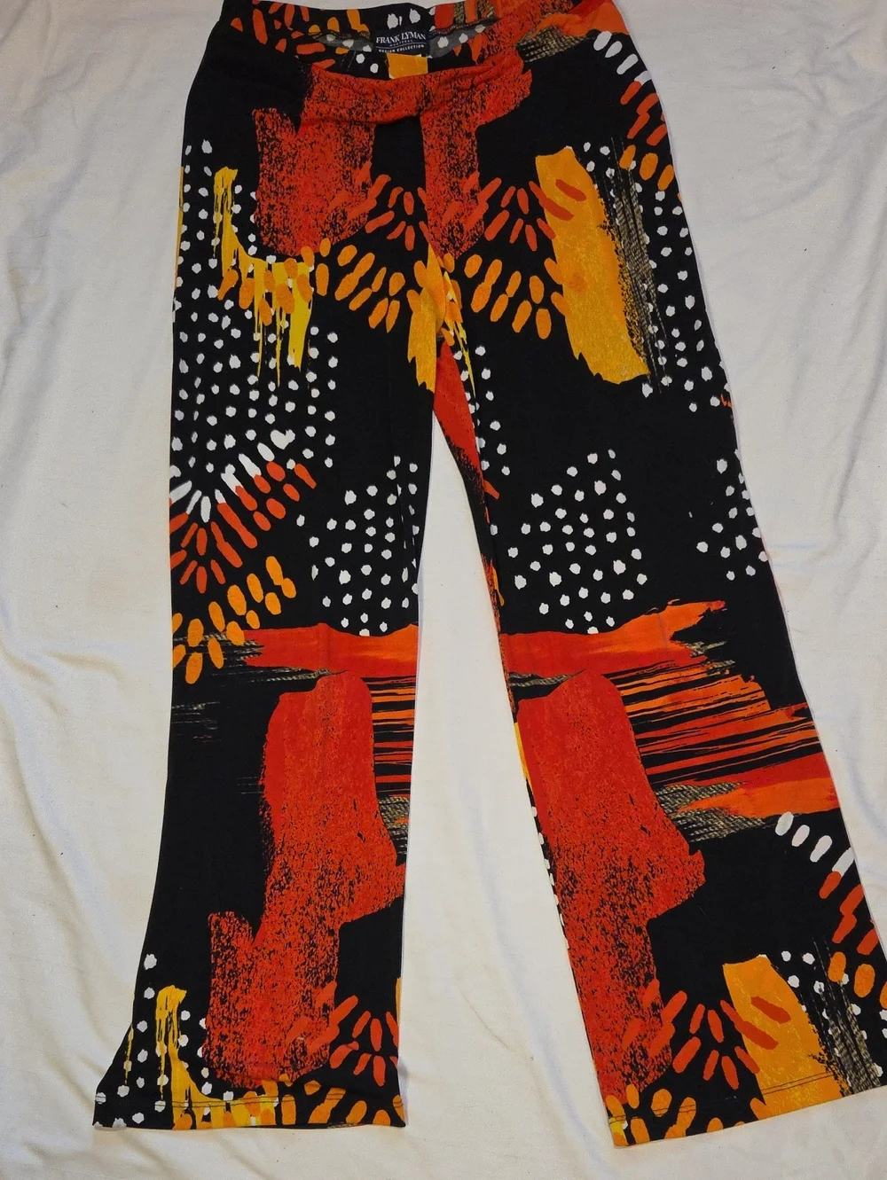 Frank Lyman Design Abstract Printed Wide-Leg Pants Sz12 - Picture 1 of 4